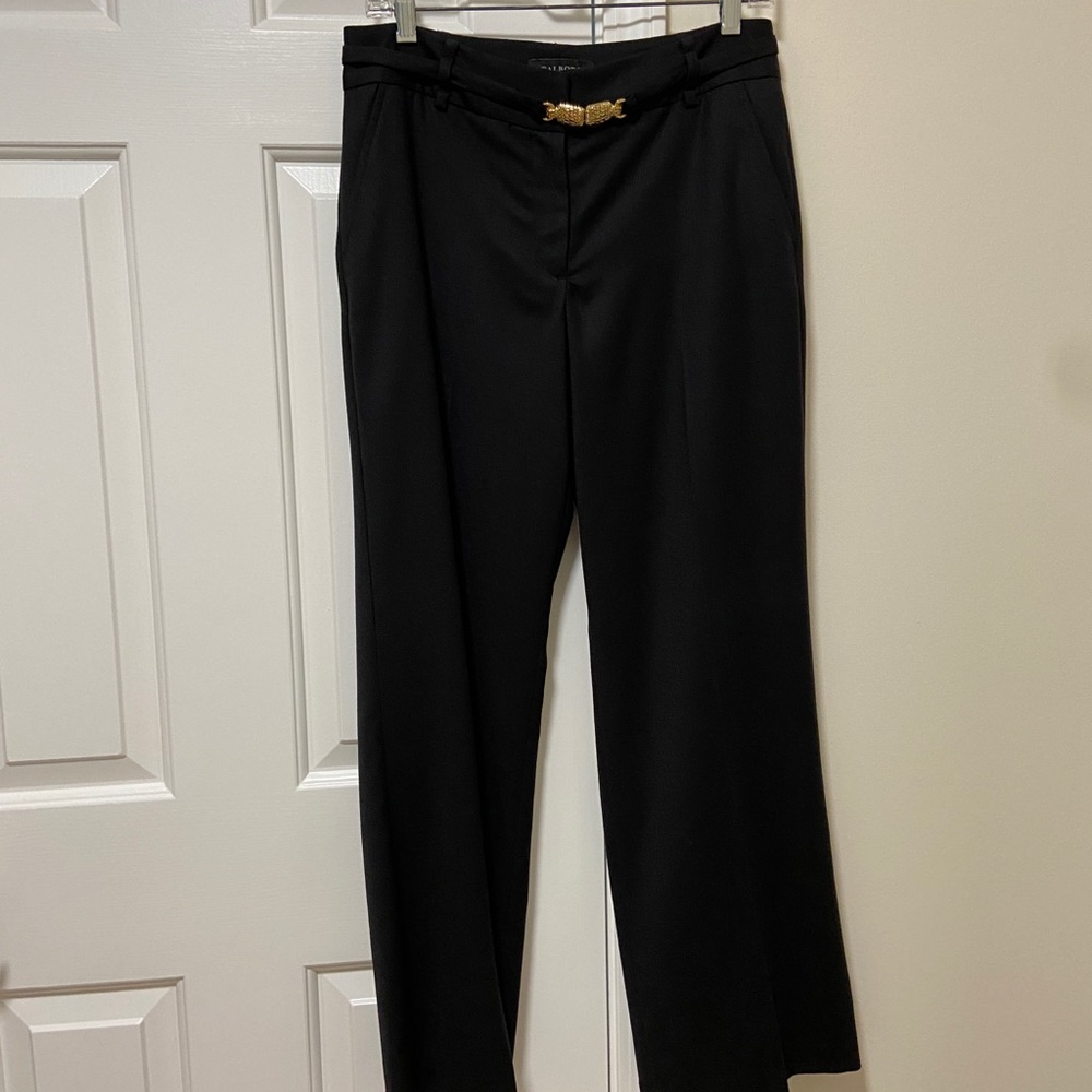 Talbots Heritage style black Italian wool slacks.